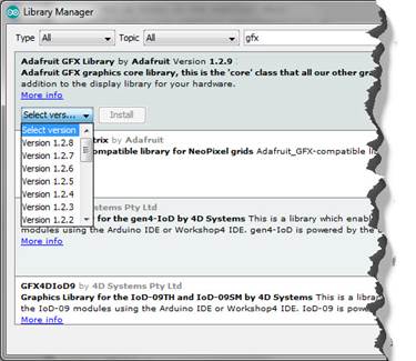 ArduinoExample2 ArduionLibrary ManagerGFX