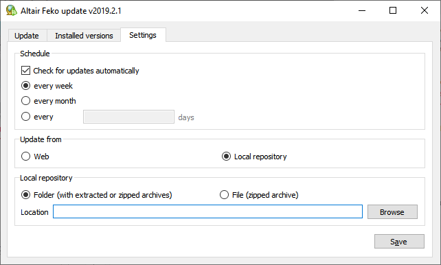 Updating From a Local Repository (GUI)