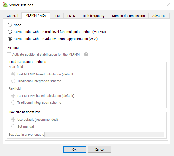 Solving a Model with Adaptive Cross-Approximation (ACA)