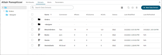 Altair Panopticon Web Authoring Help - Sorting Data Extracts