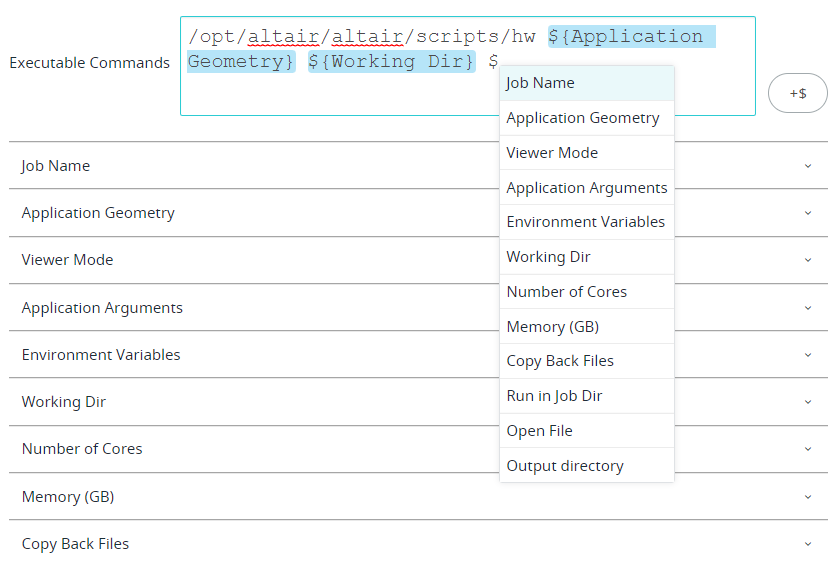 Parameters List