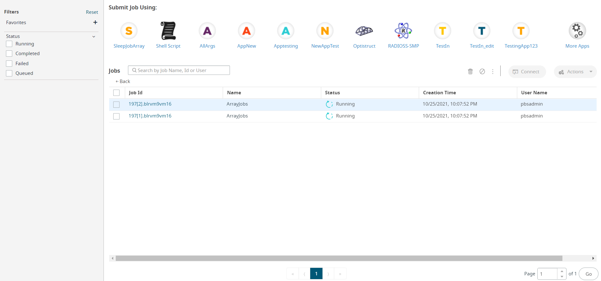 Job Array Summary