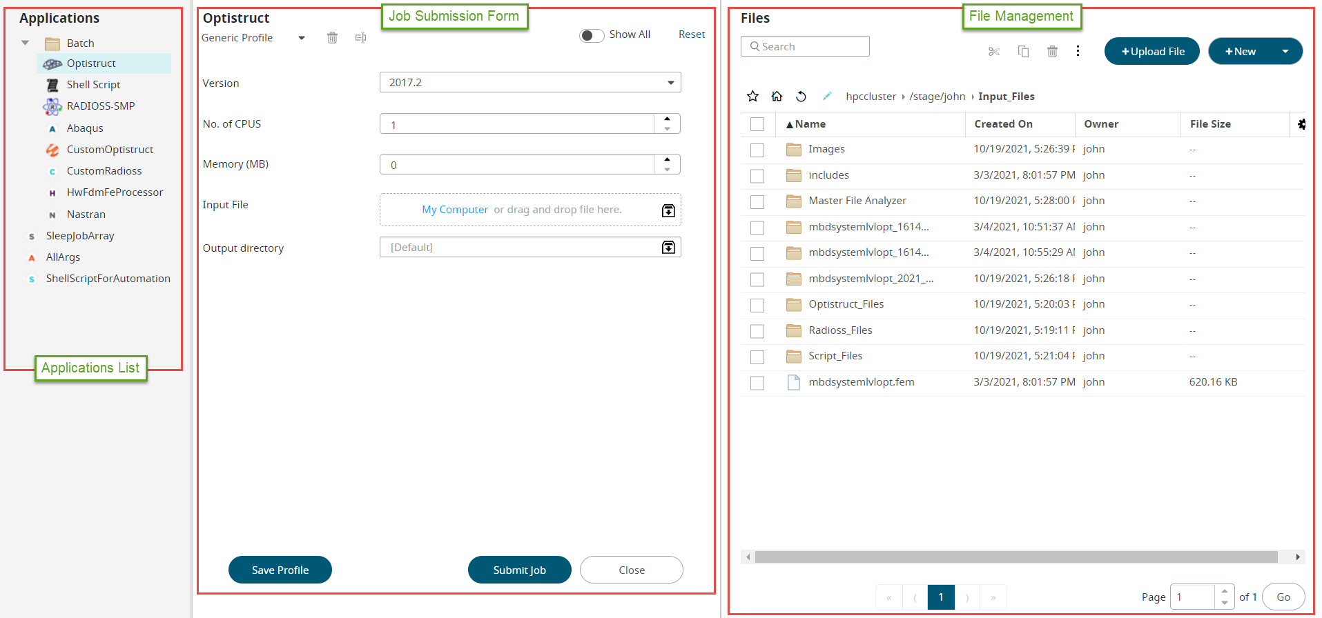 Job Submission Form Page