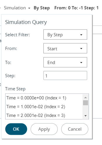 Animation Simulation Query Menu