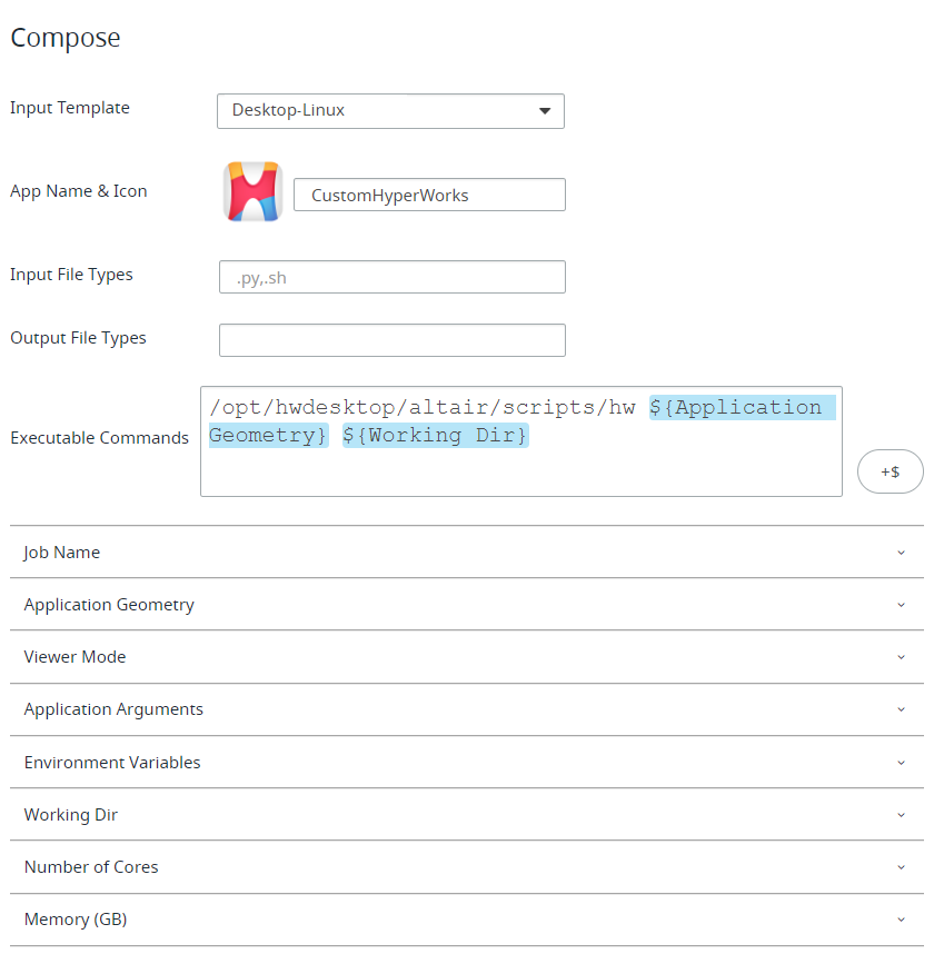 Application Definition Form