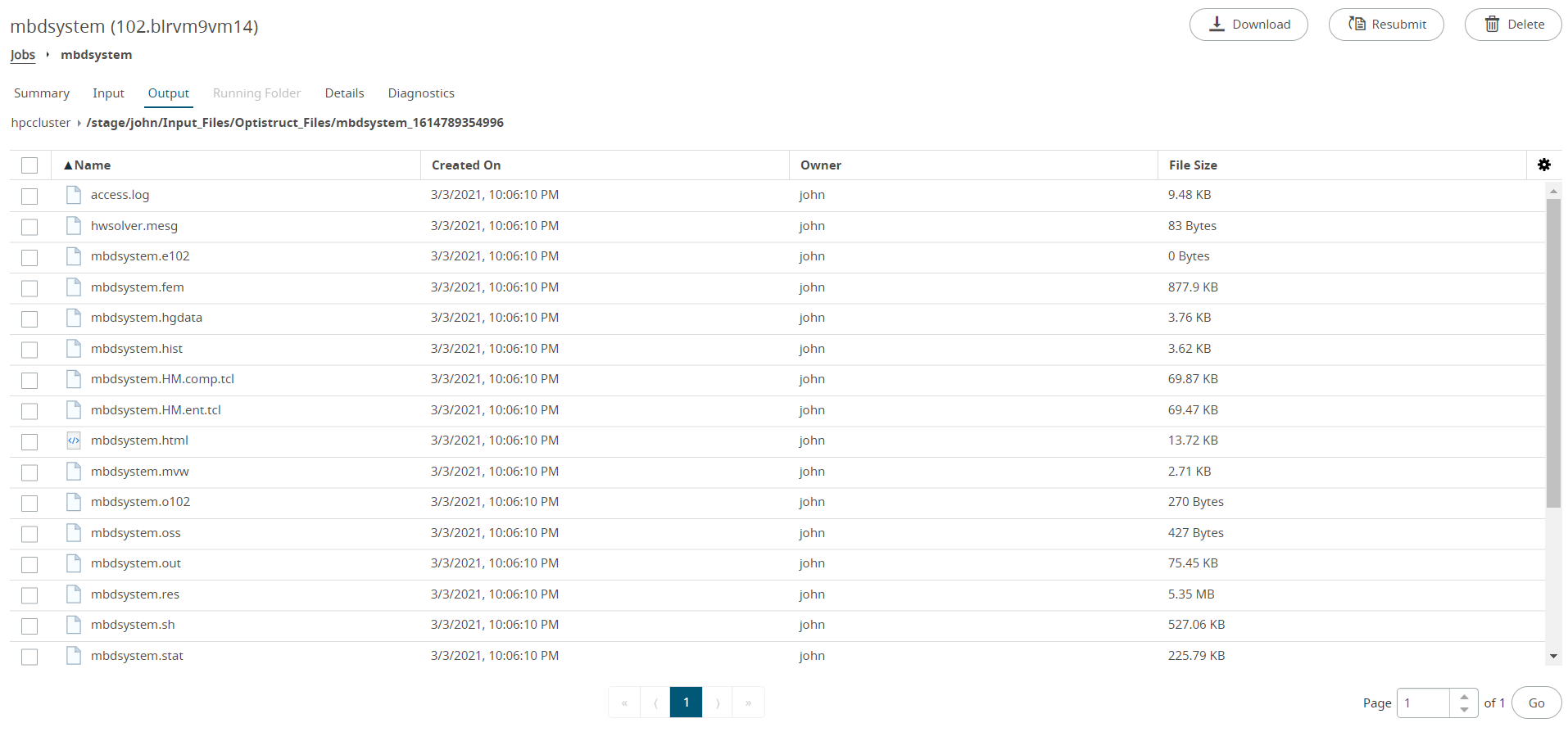 Job Output Files