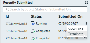 Terminate the Running Job