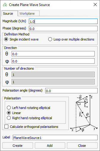 Adding a Plane Wave Source