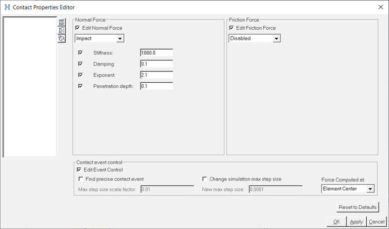 Contact Properties Editor
