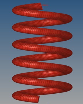 Helisphere Spring Mechancial OS-T: 1540 Compression of Helical Spring using Self-Contact