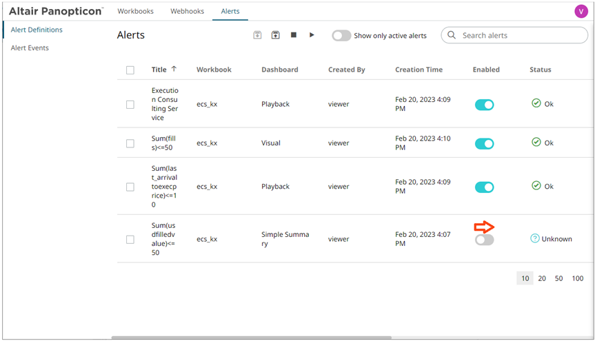 Altair Panapticon Client & Analyst Reference Help - Enabling Alerts on ...