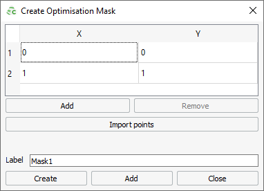 Defining an Optimisation Mask
