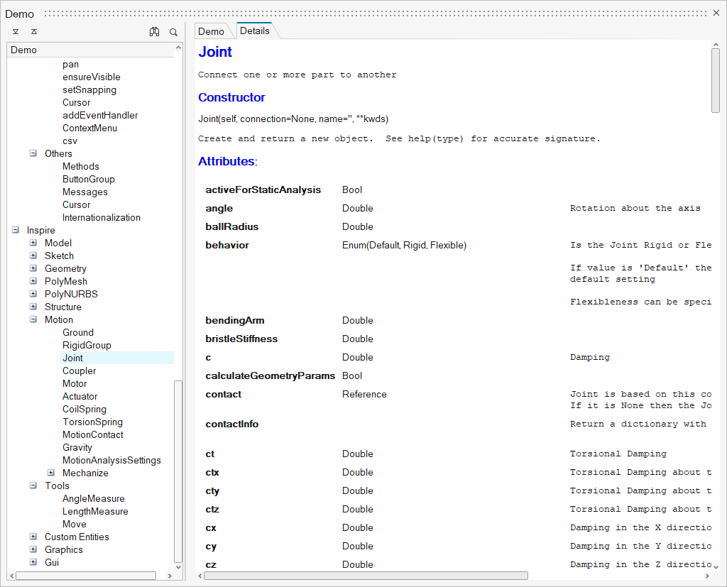 Component Details tab
