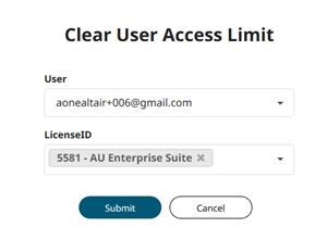 Clear User Access Limit