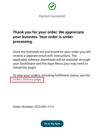 Payment Status with an Order Number
