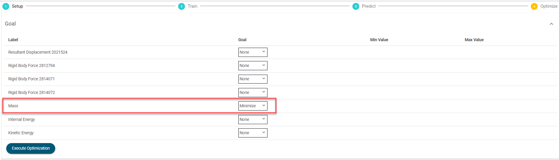 Optimize - Goal Set