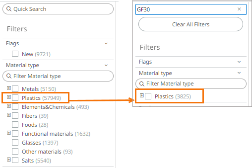Material Type Filter