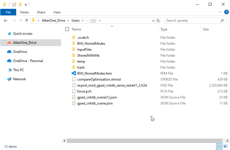 Altair One Drive Desktop File Location