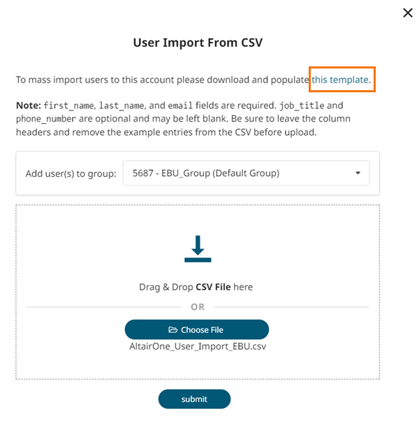 Import User Data from CSV