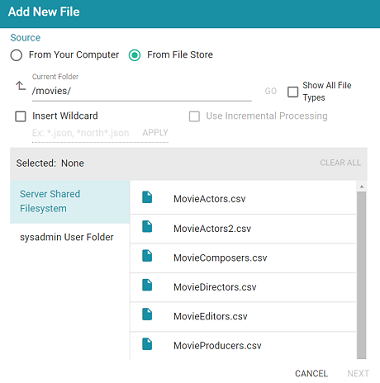 Select Import Files