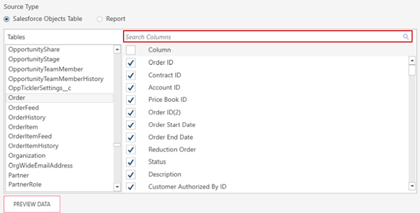 Connector Dialog for Salesforce